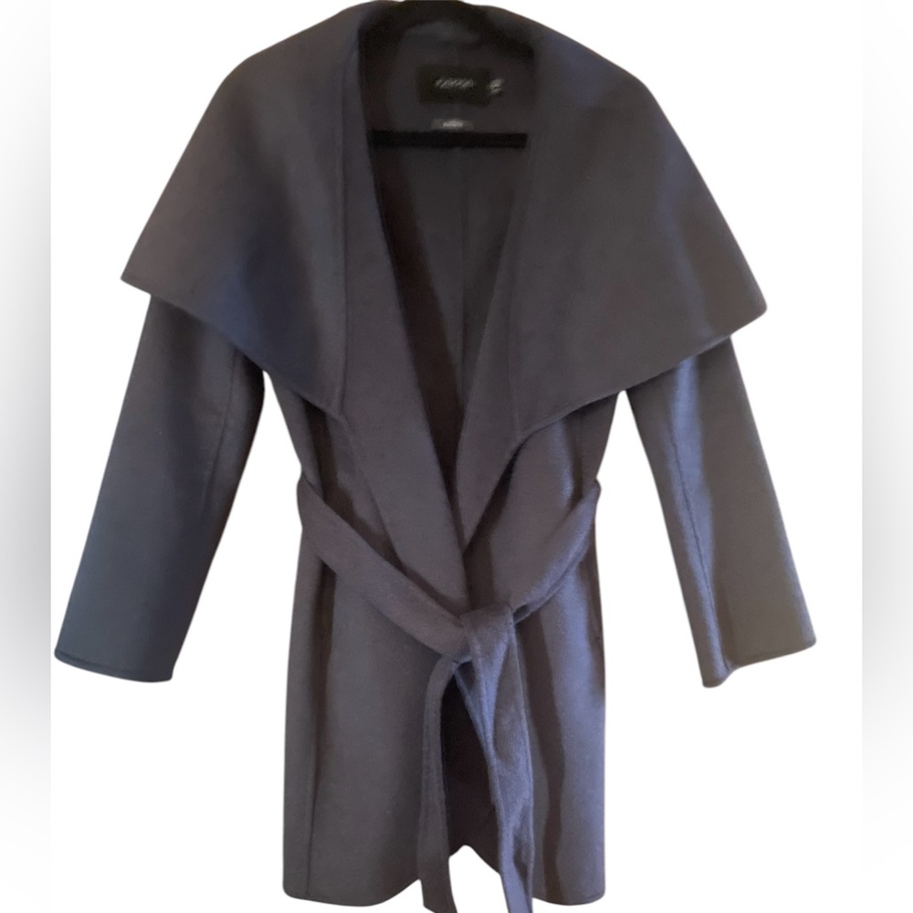 Tahari Womens Wool Blend  Shawl Collar Winter Wrap Coat Outerwear